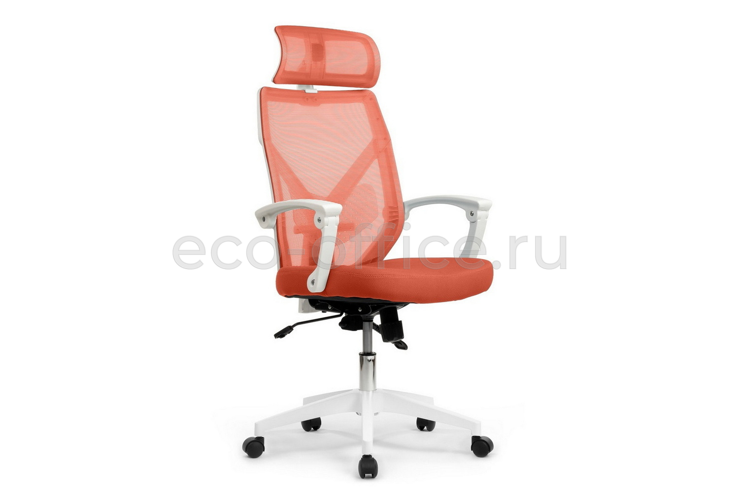 Кресло RV Chair OLIVER W-203 AC Белый пластик / Оранжевая ткань купить в Тюмени