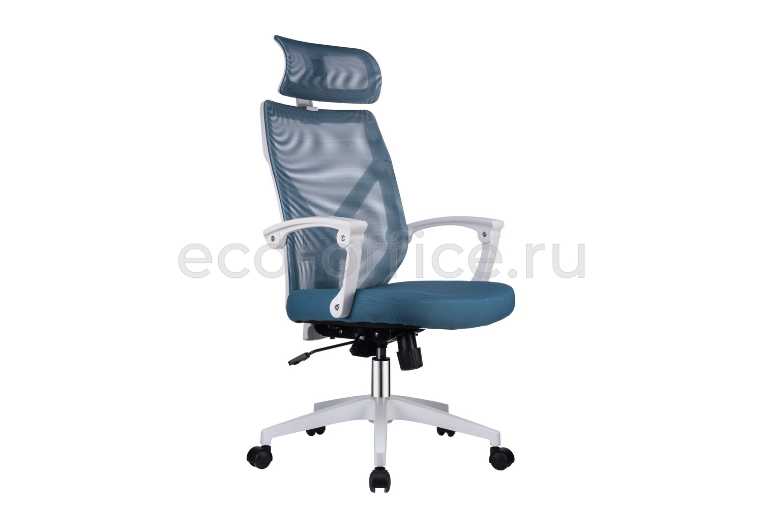 Кресло RV Chair OLIVER W-203 AC Белый пластик / Синяя ткань купить в Тюмени