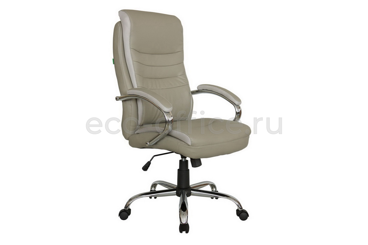 Кресло руководителя RV Chair HOOP 9131 Серо-бежевая экокожа купить в Тюмени