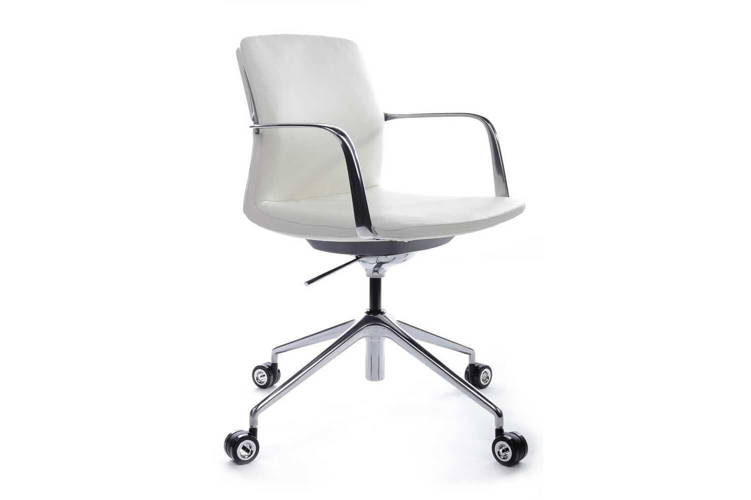 Конференц-кресло RV Design PLAZA-M FK004-B12 Белая кожа купить в Тюмени