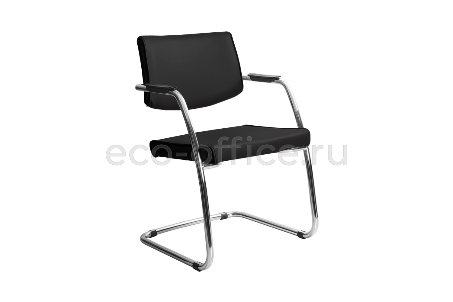 Стул посетителя DELTA PA Chrome 450330-07/V4 Чёрная экокожа купить в Тюмени