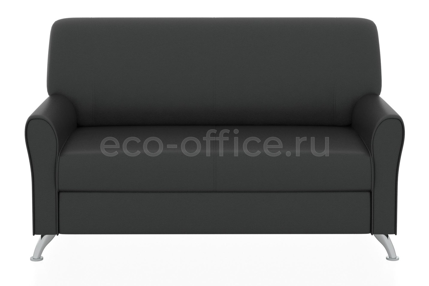 Двухместный диван ЕВРОПА экокожа Euroline 9100 Чёрный купить в Тюмени