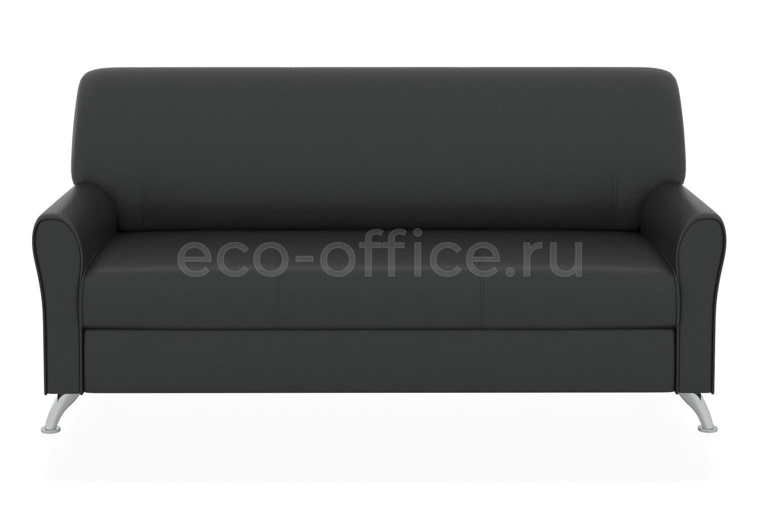 Трехместный диван ЕВРОПА экокожа Euroline 9100 Чёрный купить в Тюмени