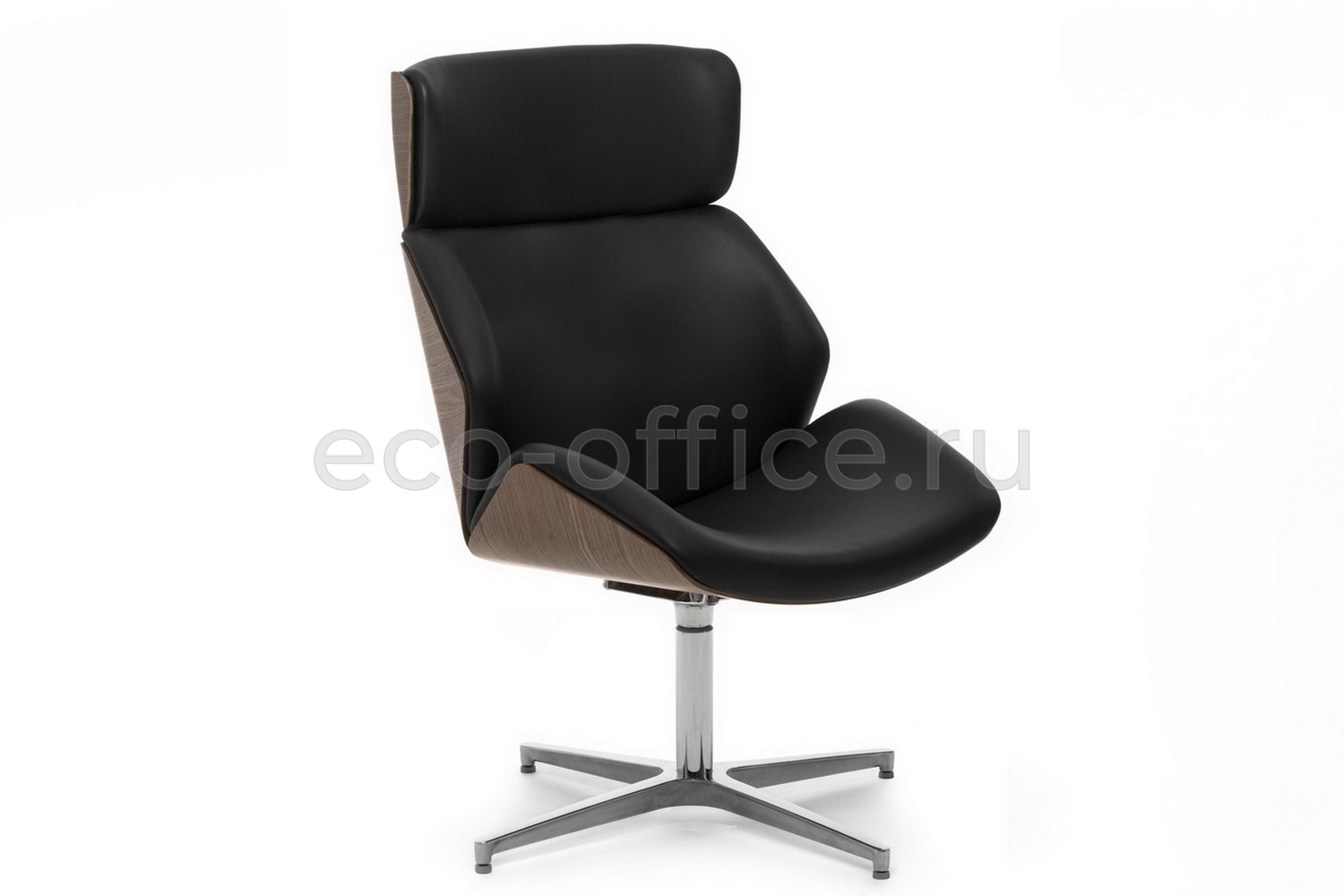 Кресло Profoffice CHARM HIGH WOOD LOUNGE Чёрная кожа купить в Тюмени