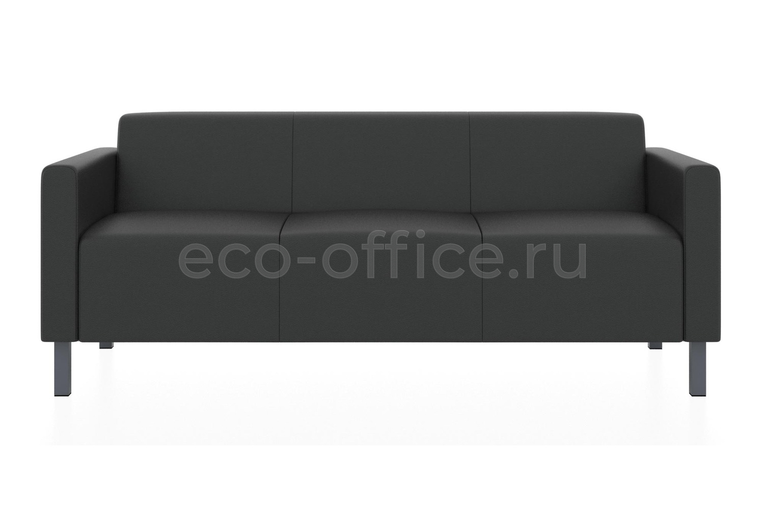 Трехместный диван ЕВРО экокожа Euroline 9100 Чёрный купить в Тюмени