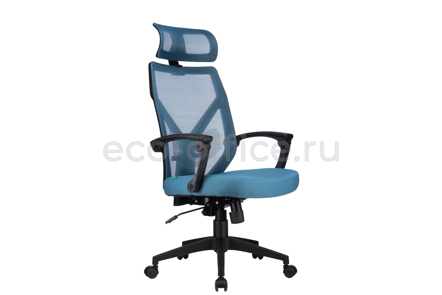Кресло RV Chair OLIVER W-203 AC Чёрный пластик / Синяя ткань купить в Тюмени
