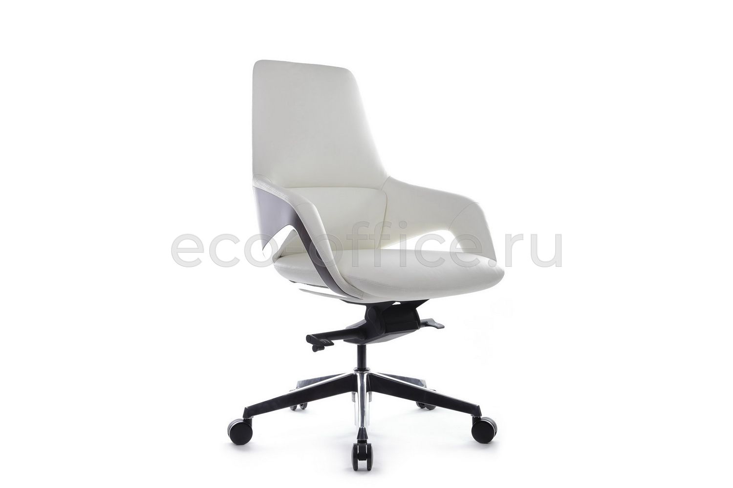 Кресло руководителя RV Design AURA-M FK005-B Белая кожа купить в Тюмени