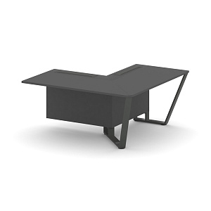 Завершающий угловой модуль правый Стил Мит KD-PR.B.SPZOU-16(R) Антрацит/Металл Антрацит фото