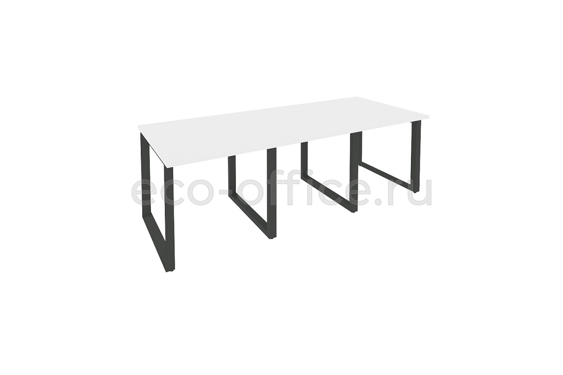 Стол переговорный (3 столешницы) ONIX O.MO-PRG-3.0 Белый Бриллиант / Антрацит металл  купить в Тюмени