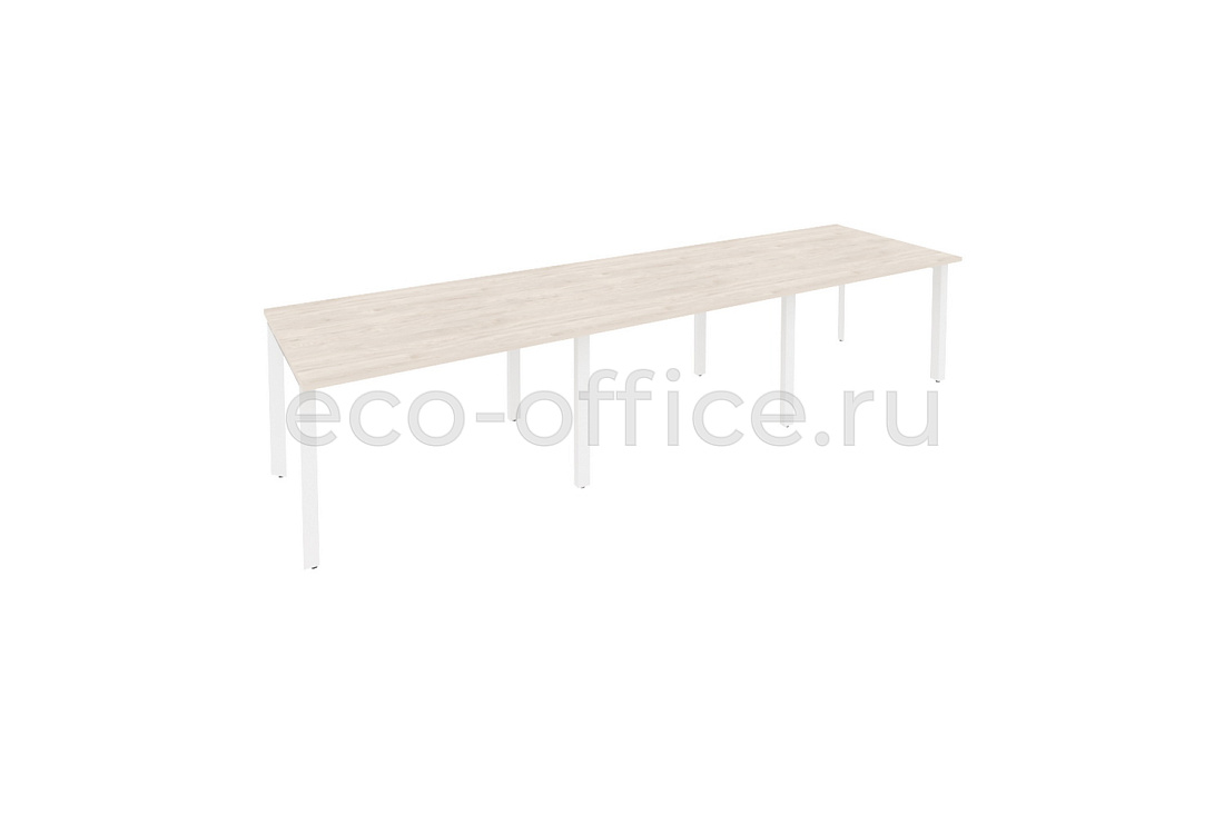 Стол переговорный (3 столешницы) ONIX O.MP-PRG-3.2 Денвер Светлый / Белый металл  купить в Тюмени