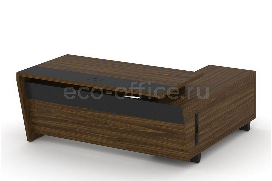 Стол руководителя с опорной тумбой CORNER COR.SRT-18(L) Орех Лоренцо купить в Тюмени