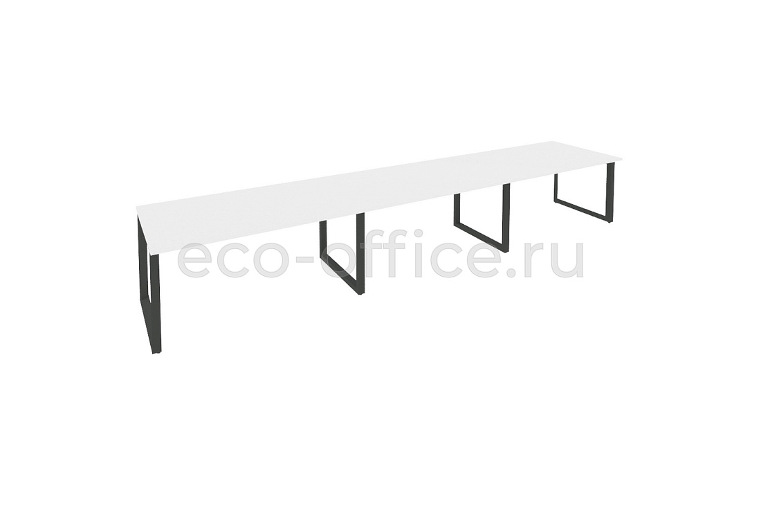 Стол переговорный (3 столешницы) ONIX O.MO-PRG-3.4 Белый Бриллиант / Антрацит металл  купить в Тюмени