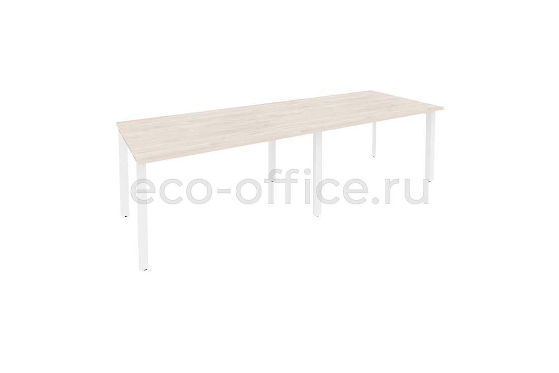 Стол переговорный (2 столешницы) ONIX O.MP-PRG-2.3 Денвер Светлый / Белый металл  купить в Тюмени
