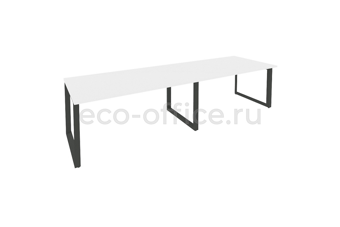 Стол переговорный (2 столешницы) ONIX O.MO-PRG-2.4 Белый Бриллиант / Антрацит металл  купить в Тюмени