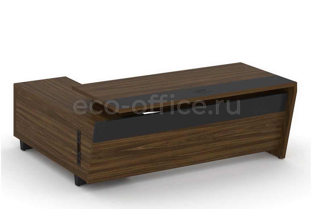 Стол руководителя с опорной тумбой CORNER COR.SRT-20(R) Орех Лоренцо купить в Тюмени