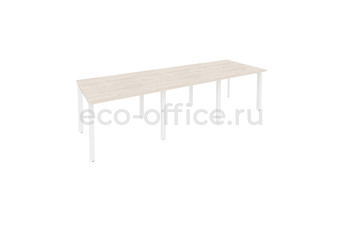 Стол переговорный (3 столешницы) ONIX O.MP-PRG-3.1 Денвер Светлый / Белый металл  купить в Тюмени