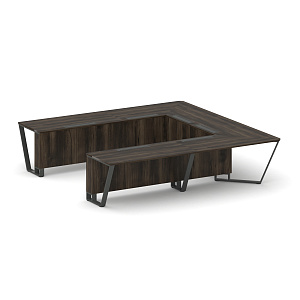 Стол переговорный П-образный Стил Мит KD-PR.B.SP-11P Дуб Мали/Металл Антрацит фото
