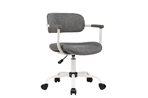 Кресло ECO-CHAIR KOLIN W-231 Серая ткань / Белый каркас фото