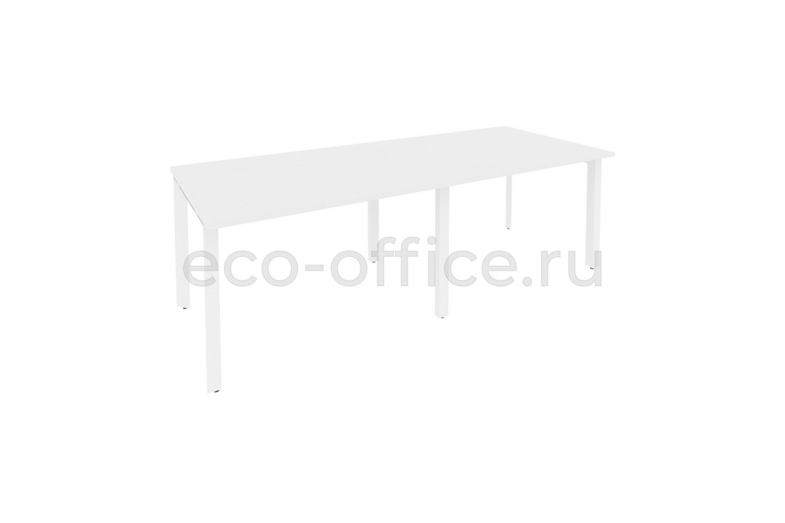Стол переговорный (2 столешницы) ONIX O.MP-PRG-2.2 Белый Бриллиант / Белый металл  купить в Тюмени
