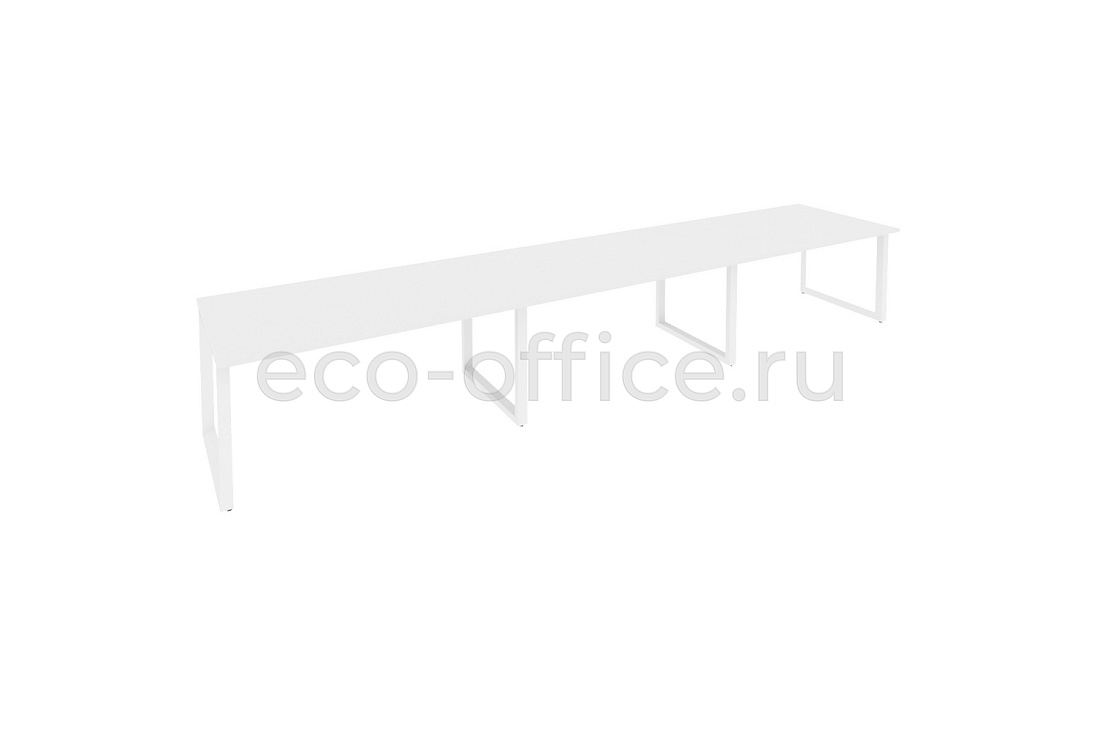 Стол переговорный (3 столешницы) ONIX O.MO-PRG-3.4 Белый Бриллиант / Белый металл  купить в Тюмени