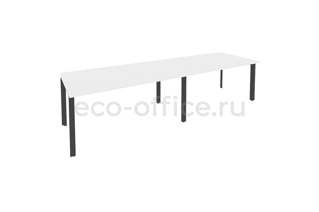 Стол переговорный (2 столешницы) ONIX O.MP-PRG-2.4 Белый Бриллиант / Антрацит металл  купить в Тюмени