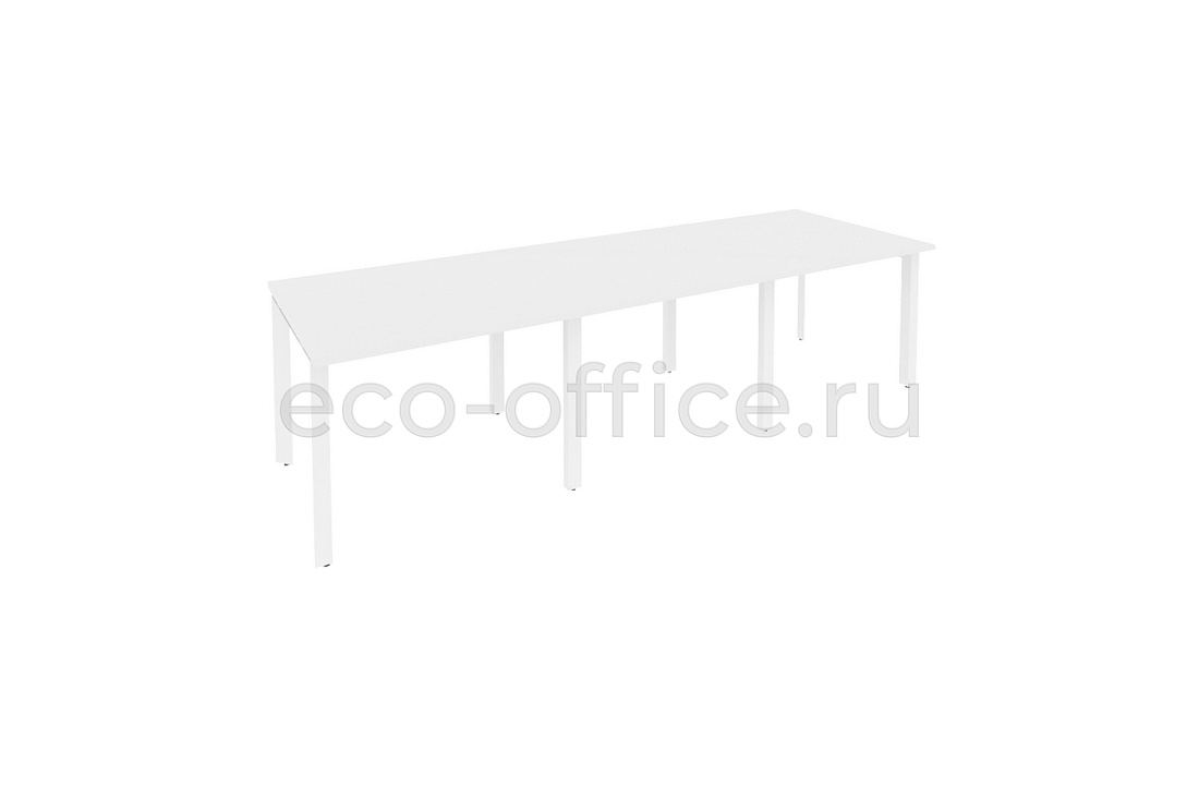 Стол переговорный (3 столешницы) ONIX O.MP-PRG-3.1 Белый Бриллиант / Белый металл  купить в Тюмени