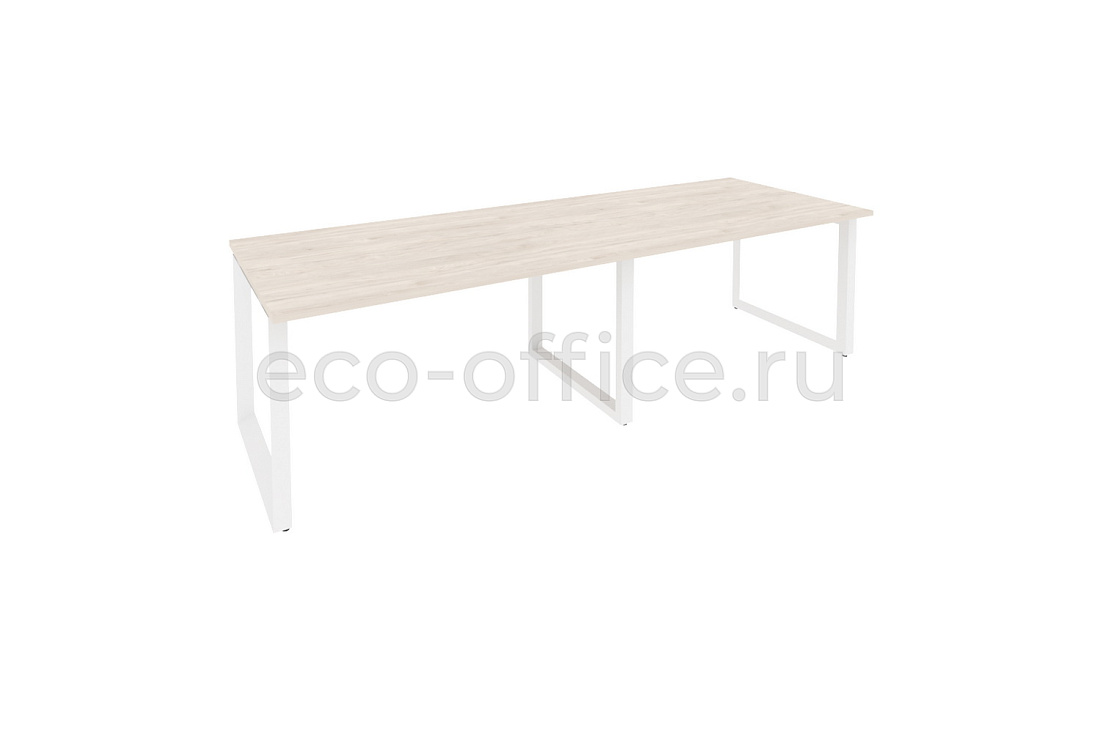 Стол переговорный (2 столешницы) ONIX O.MO-PRG-2.3 Денвер Светлый / Белый металл  купить в Тюмени