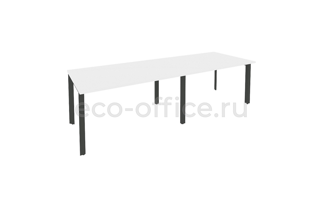 Стол переговорный (2 столешницы) ONIX O.MP-PRG-2.3 Белый Бриллиант / Антрацит металл  купить в Тюмени