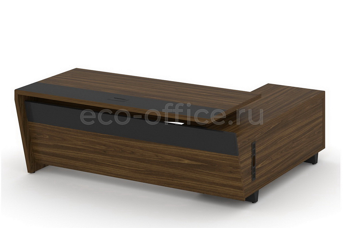 Стол руководителя с опорной тумбой CORNER COR.SRT-20(L) Орех Лоренцо купить в Тюмени