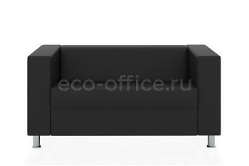 Двухместный диван АПОЛЛО экокожа Euroline 9100 Чёрный купить в Тюмени