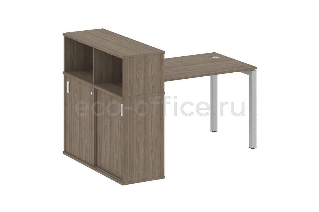 Стол письменный с опорным шкафом-купе METAL SYSTEM QUATTRO 5x5 50БП.РС-СШК-3.2 Вяз Благородный / Серый металл купить в Тюмени