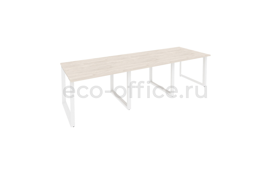 Стол переговорный (3 столешницы) ONIX O.MO-PRG-3.1 Денвер Светлый / Белый металл  купить в Тюмени