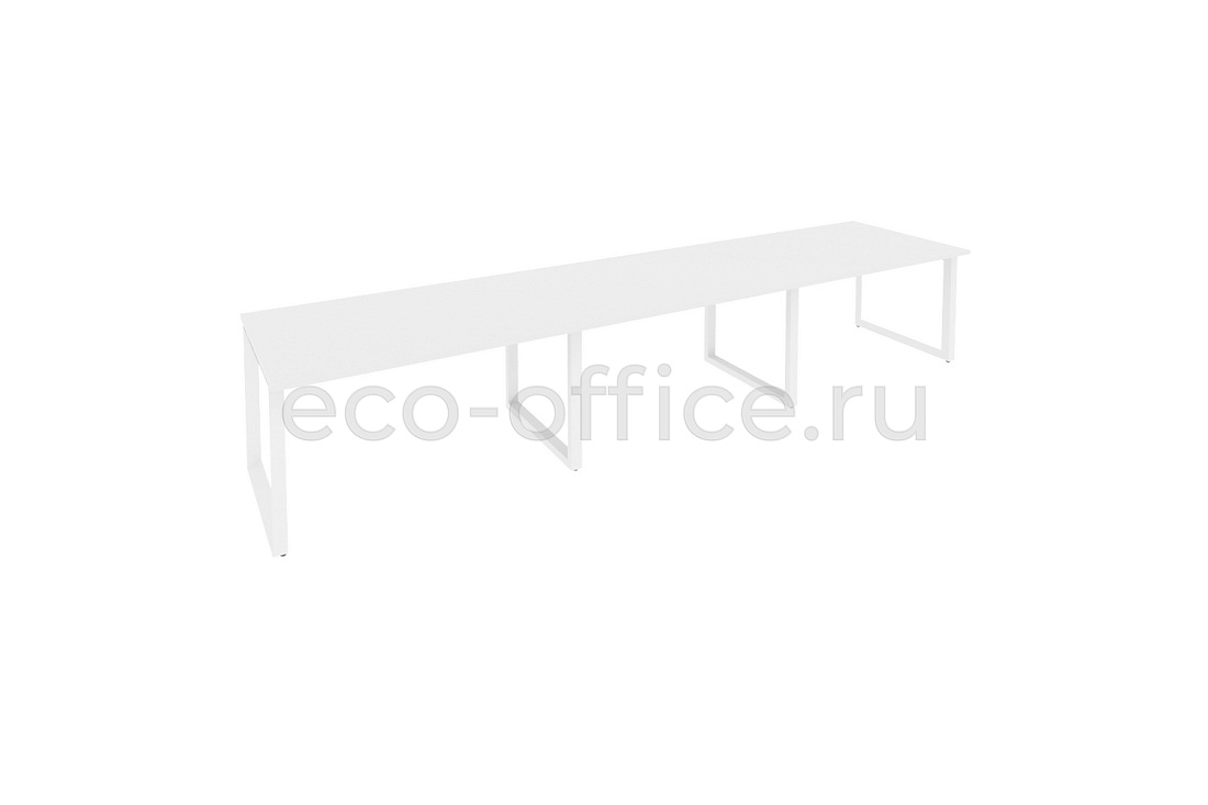 Стол переговорный (3 столешницы) ONIX O.MO-PRG-3.3 Белый Бриллиант / Белый металл  купить в Тюмени
