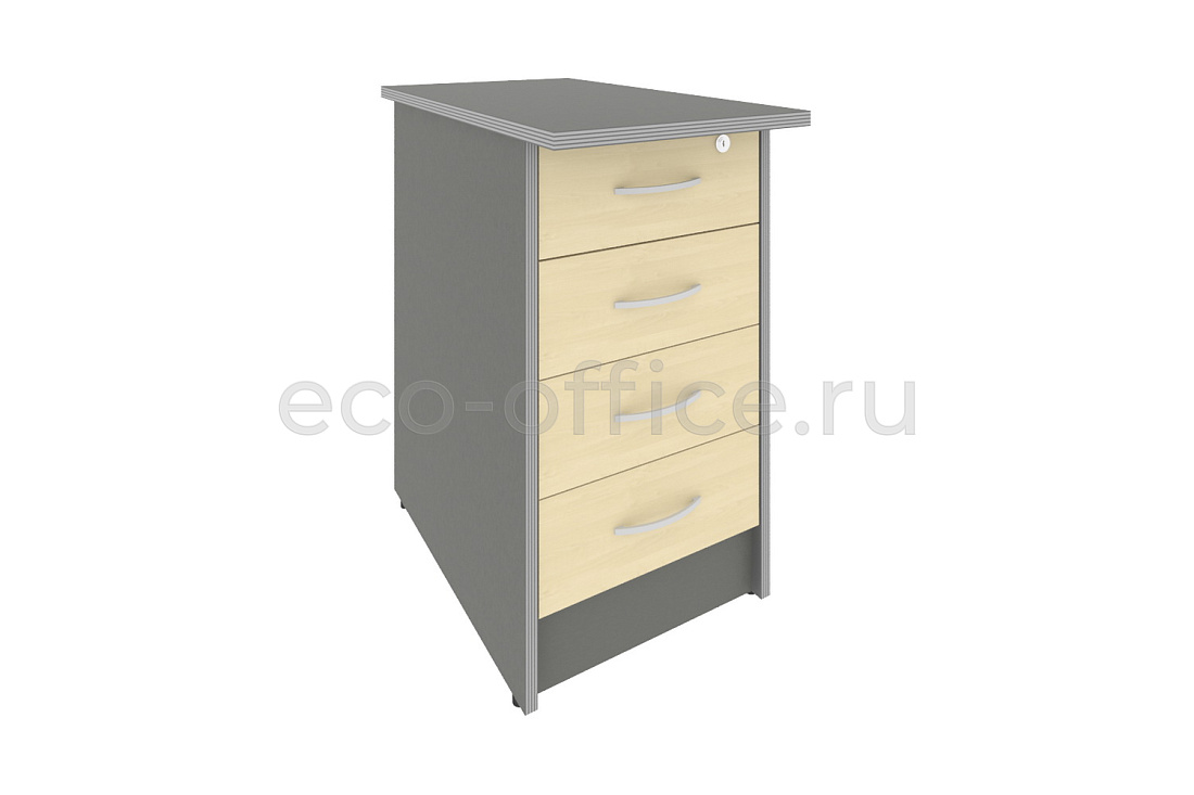 Тумба приставная 4 ящика RIVA А.ТП-4.2F-S Клён-металлик купить в Тюмени