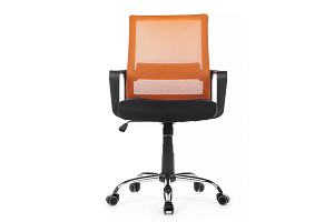 Кресло RV Chair MINT 1029MB Оранжевая сетка / Чёрная ткань фото