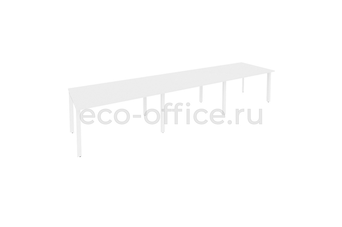 Стол переговорный (3 столешницы) ONIX O.MP-PRG-3.3 Белый Бриллиант / Белый металл  купить в Тюмени