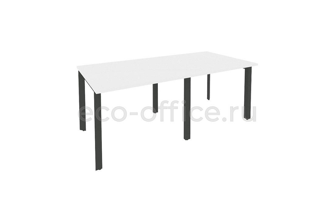 Стол переговорный (2 столешницы) ONIX O.MP-PRG-2.1 Белый Бриллиант / Антрацит металл  купить в Тюмени