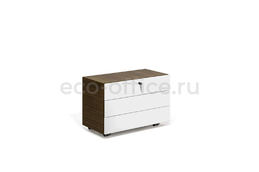 Тумба подкатная 3 ящика KYO KY3017 002 301 + 3517005025 Орех / Белый купить в Тюмени