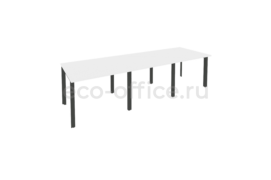 Стол переговорный (3 столешницы) ONIX O.MP-PRG-3.1 Белый Бриллиант / Антрацит металл  купить в Тюмени