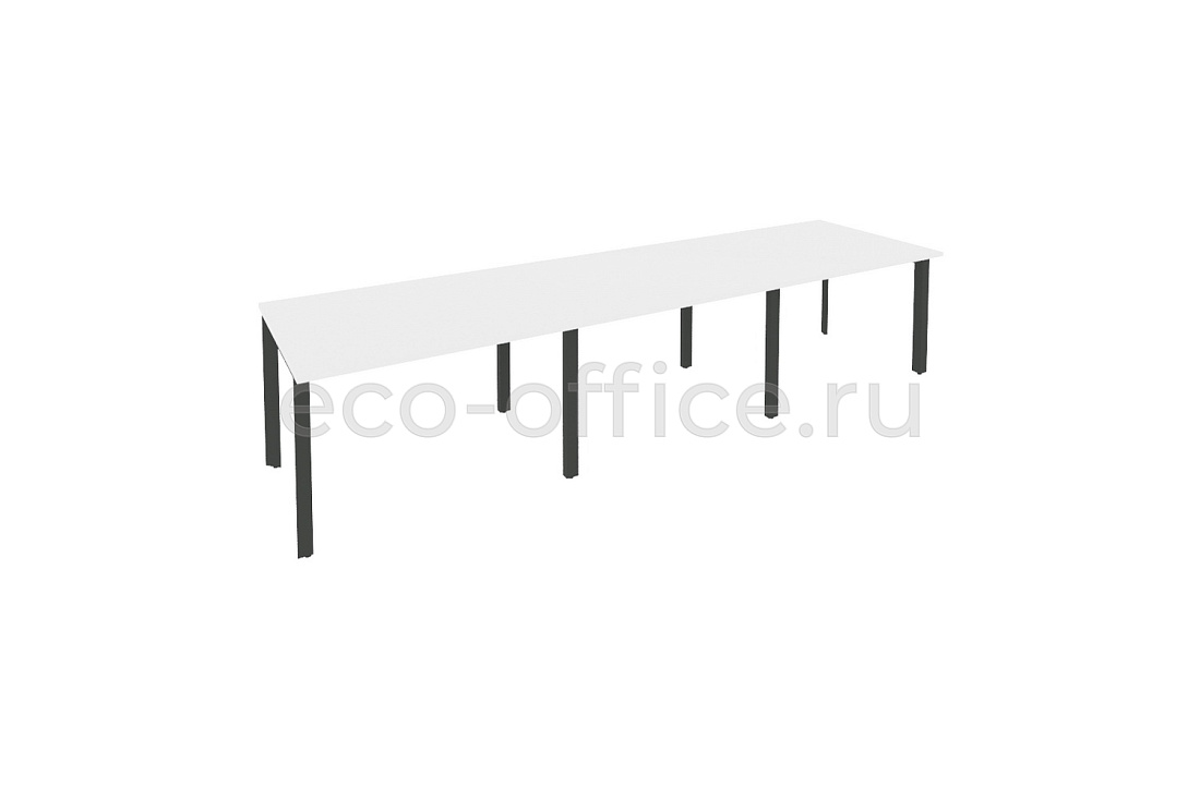 Стол переговорный (3 столешницы) ONIX O.MP-PRG-3.2 Белый Бриллиант / Антрацит металл  купить в Тюмени