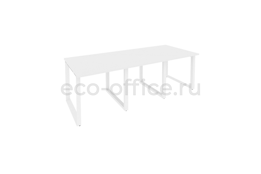 Стол переговорный (3 столешницы) ONIX O.MO-PRG-3.0 Белый Бриллиант / Белый металл  купить в Тюмени