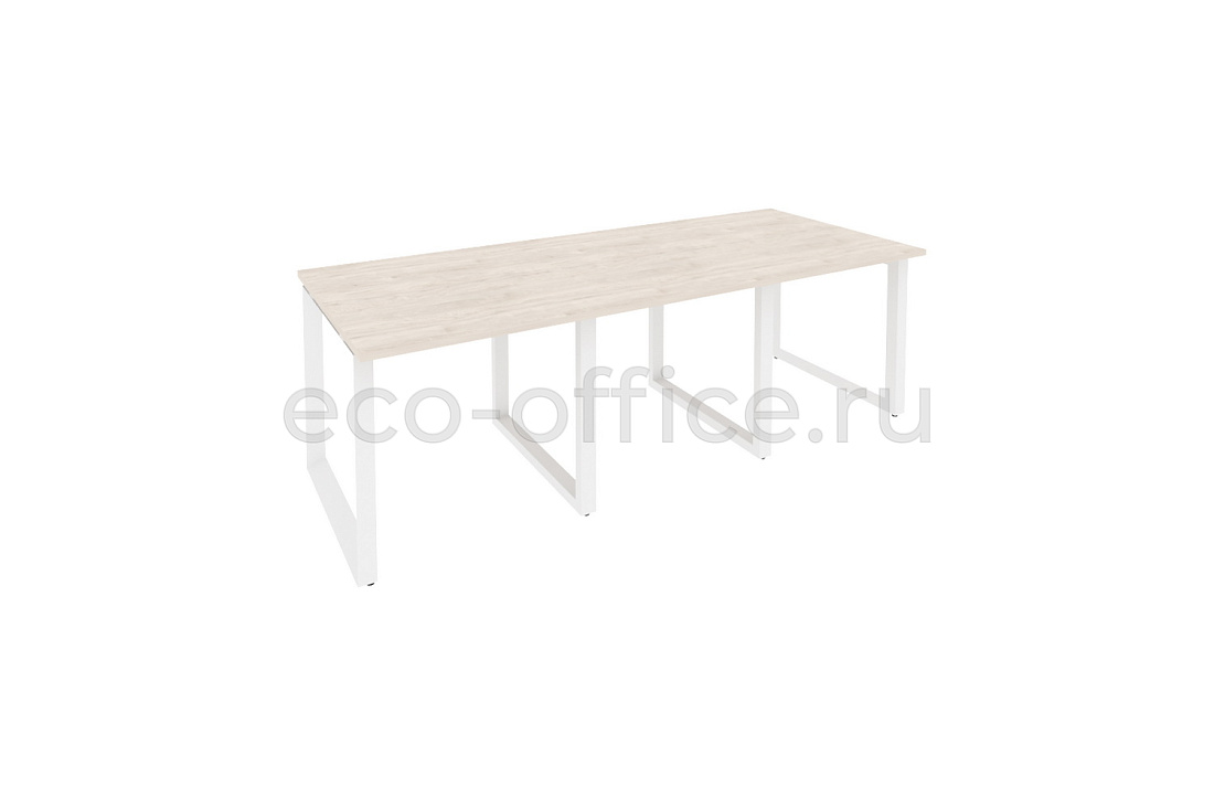 Стол переговорный (3 столешницы) ONIX O.MO-PRG-3.0 Денвер Светлый / Белый металл  купить в Тюмени