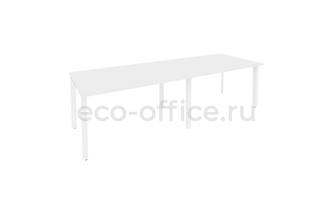 Стол переговорный (2 столешницы) ONIX O.MP-PRG-2.3 Белый Бриллиант / Белый металл  купить в Тюмени