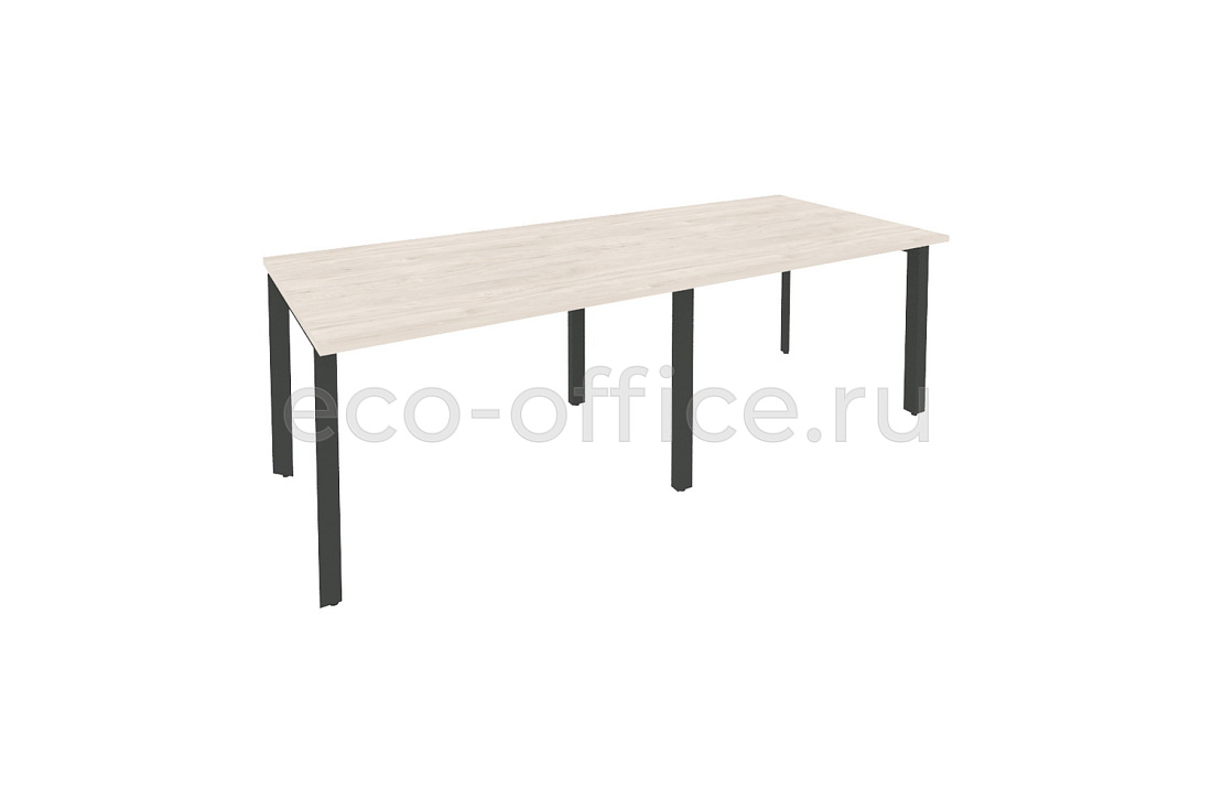 Стол переговорный (2 столешницы) ONIX O.MP-PRG-2.2 Денвер Светлый / Антрацит металл купить в Тюмени
