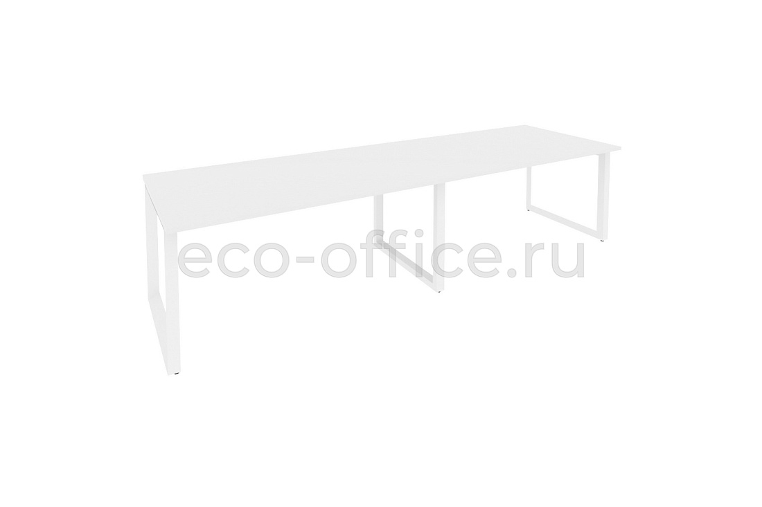 Стол переговорный (2 столешницы) ONIX O.MO-PRG-2.4 Белый Бриллиант / Белый металл  купить в Тюмени