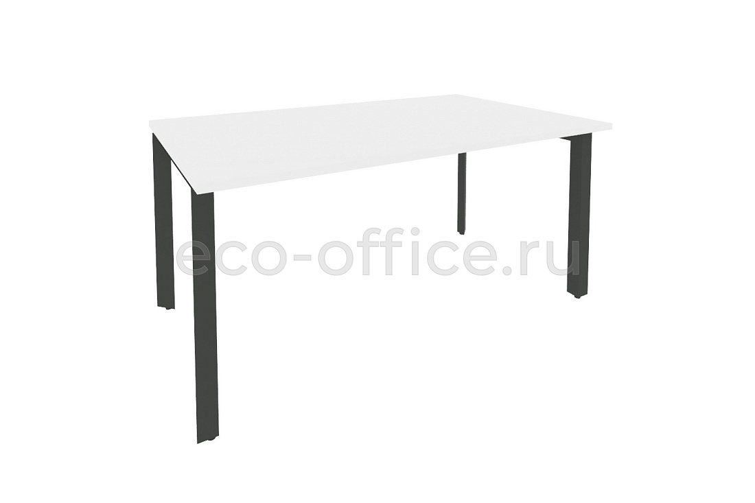Стол переговорный (1 столешница) ONIX O.MP-PRG-1.4 Белый Бриллиант / Антрацит металл  купить в Тюмени