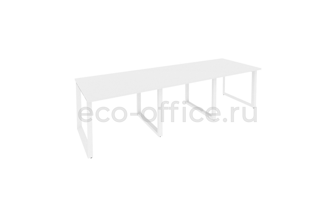 Стол переговорный (3 столешницы) ONIX O.MO-PRG-3.1 Белый Бриллиант / Белый металл  купить в Тюмени