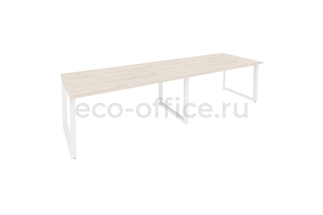 Стол переговорный (2 столешницы) ONIX O.MO-PRG-2.4 Денвер Светлый / Белый металл  купить в Тюмени