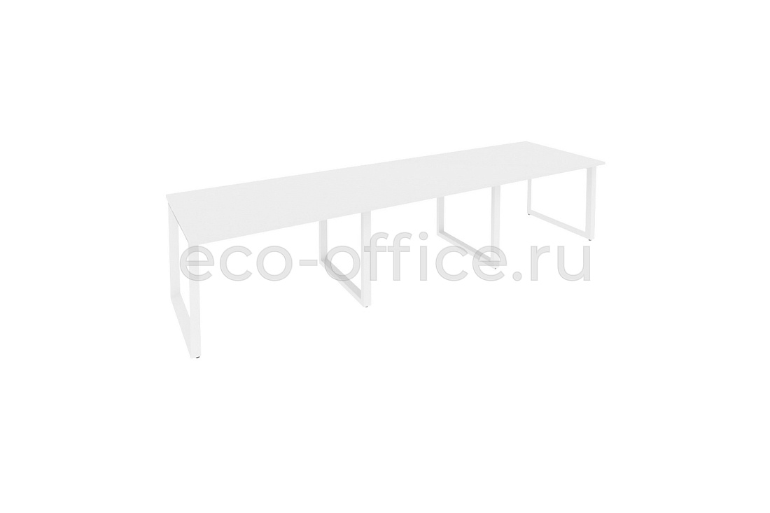 Стол переговорный (3 столешницы) ONIX O.MO-PRG-3.2 Белый Бриллиант / Белый металл  купить в Тюмени