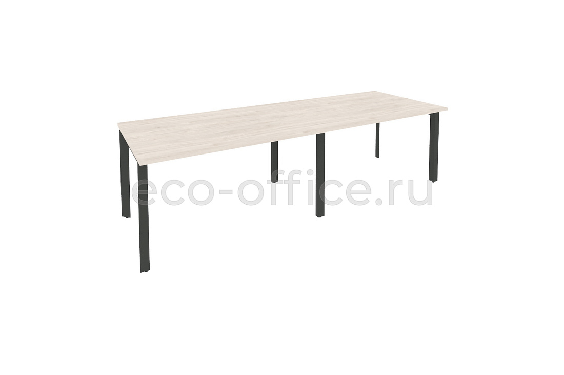 Стол переговорный (2 столешницы) ONIX O.MP-PRG-2.3 Денвер Светлый / Антрацит металл купить в Тюмени